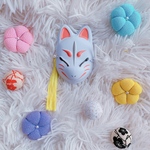 きつね☆単品☆タッセル成人式☆ミニお面☆祭り☆組紐アレンジ☆扇子髪飾り☆ゴールド扇子☆水引☆お祭り髪飾り☆成人式髪飾り☆江戸うちリボン☆七五三★よさこい髪飾り☆お揃い☆結婚式髪飾り☆