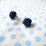 デニムなお花のつぼみピアス
