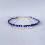 小さな星空 ラピスラズリ ゴールド ブレスレット ブルー 青 夏