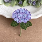 紫陽花ブローチ（青紫）