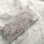 リネン*刺繍生地*メガネケース