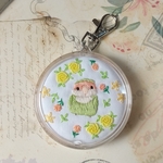 コザクラインコとお花のキーホルダー