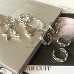 ☆再入荷【2pcs】本ロジウムメッキチェーンイヤーカフパーツ