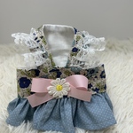 くすみブルードットな お洋服