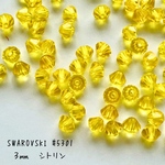  スワロフスキー【#5301】3mmシトリン　ソロバンビーズ