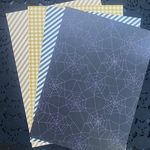 蜘蛛の巣＆斜めストライプとオレンジギンガムチェック＆斜めストライプ