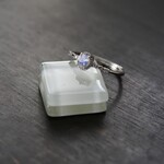 ロイヤルブルームーンストーン（ペリステライト）　ミルフレームCZマーキスレースリング　SILVER925　