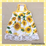 夏キャミワンピース　再販⭐︎ひまわり柄・犬服