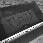 ステンシルシート めがね ひげ
