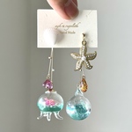 【New】6/26(月)22:00発売◆空想lagoon〜夕焼けマーメイドA ピアス(一点物)