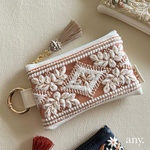 【受注制作🪡】インド刺繍リボンポーチ orange①🧡カードケース💳 フェイクレザー　再販