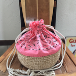 麻ひも×バンダナ巾着バッグ