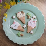 可愛い♡アイシングクッキー☆うさぎ・ねこ・くま♡アイスクリームデザイン☆