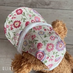 犬の帽子 小型犬用 花柄生成(M･L)