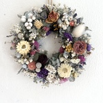 小花のミニリース　ドライフラワー　　誕生日プレゼント　引っ越し祝い　記念日　ギフト　