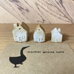 【No.002】小さなお家　3軒セット　<陶器>                               