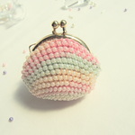 coin case*cocoon☆Rainbow＊ビーズがま口 コインケース レインボー