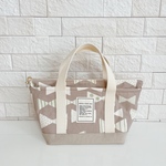 保冷お弁当バッグ🎀ベージュ・リボン 30cmファスナー