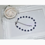 ラピスラズリ、水晶　特注格子カット　ブレスレット