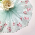2m 花柄　刺繍チュールレース　はぎれ　生地　ハンドメイド　