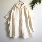 【おとな服】ふんわりダブルガーゼのフレンチスリーブブラウス（生成り）