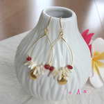 白サンゴと赤いビーズ♡ピアス