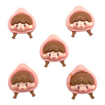 デコパーツ 女の子 可愛い 5個（Cタイプ）子供 キッズ ハンドメイド 手芸材料 アクリル pt-2115