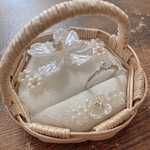 再販＊バスケットに入った大きなお花のリングピロー
