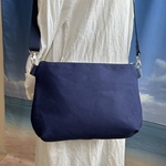 帆布　コロンとした　ショルダーバック　サコッシュバック　ポシェット　ポーチ　お好みで色、ポケット追加可能　帆布18番濃紺