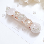 ◯と蝶と花〜unicorn white〜/バレッタ/ヘアクリップ/大きいバレッタ