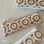 new🤎インド刺繍リボンの大人ペンケース beige④✨
