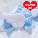 🎀大人気🎀2個💖天使の羽 姫かわ 女の子 水色 リボン ヘアクリップ【№337】量産型 地雷 サブカル メンヘラ 白 ロリータ 透明 消えちゃいそう コスプレ メイド コンカフェ ふわふわ もこもこ