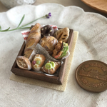  ミニチュアパンセット 茶色の木箱（縦置き）