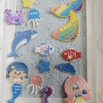 マーメイド　海　夏休み　刺繍アイロンワッペンシールタイプ