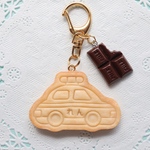 【パトカーのクッキーキーホルダー】　お名前キーホルダー　ネームキーホルダー　パトカー　働く車　はたらくくるま　クッキー