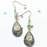 和風　ブルーラメ　金魚を狙う猫　二重　雫　ピアス