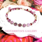 💐［再販19］ルビーを花束にして💐　7月　誕生石　#ルビー　シングル　ワイヤー　ブレスレット