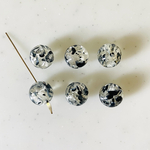 Clear Black Marble 12mm Beads