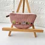 北欧刺繍ファスナーポーチ