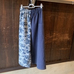 浴衣で作った夏パンツ　流水(浴衣リメイク)