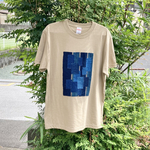 1976 襤褸　リメイク　tシャツ 藍染め　藍染　古布　パッチワーク　再構築　縞木綿　刺し子　ヴィンテージ
