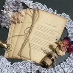 ☆5枚お洒落なアンティーク古書 B☆珈琲染め　コラージュ　ラッピング 販促　インテリア