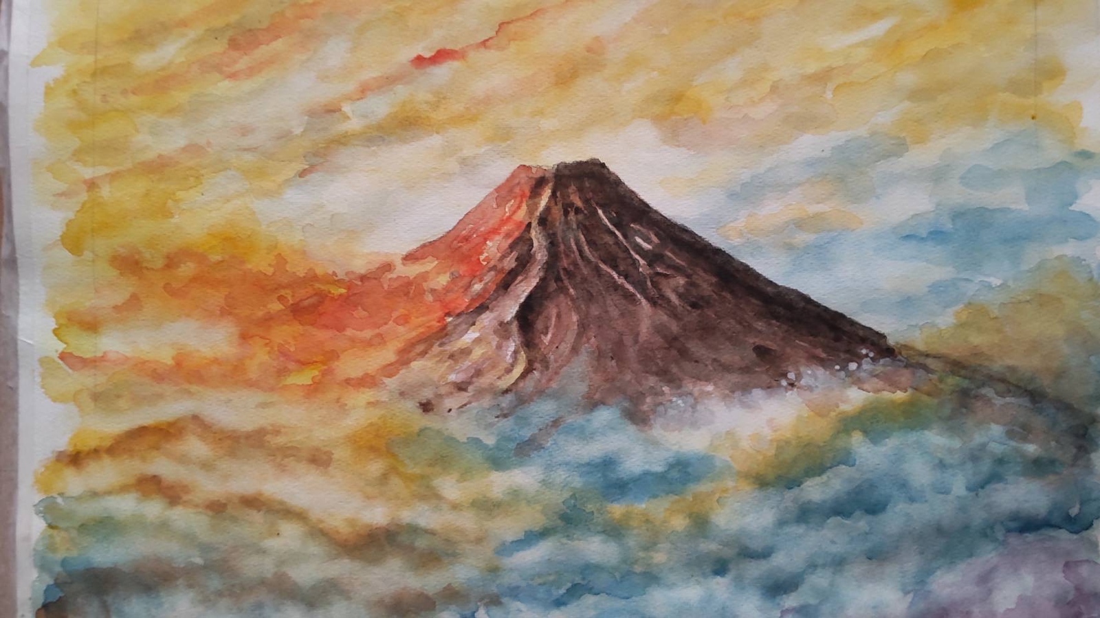 水彩画 風景画 M Marten／ luci Nello stagno 水彩画 風景画 M Marten／ luci Nello stagno 水彩画 風景画 M