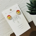 ピアス　レジン　半球ピアス　ドライフラワー