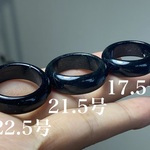 ARG23-130 訳あり処分品 22.5号 21.5号 17.5号 ミャンマー産 天然 黒翡翠 本翡翠 リング 指輪 硬玉 くりぬき