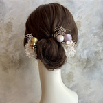 淡い紫の花飾り｜浴衣　髪飾り　ヘッドドレス　着物
