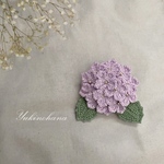 ブローチ〜薄タイプ紫陽花（薄葡萄）～