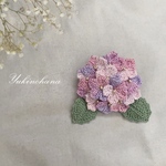 ブローチ〜薄タイプ紫陽花（桃紫）～