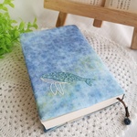 手刺繍のブックカバー/花クジラ