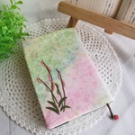 手刺繍のブックカバー/ネジバナ